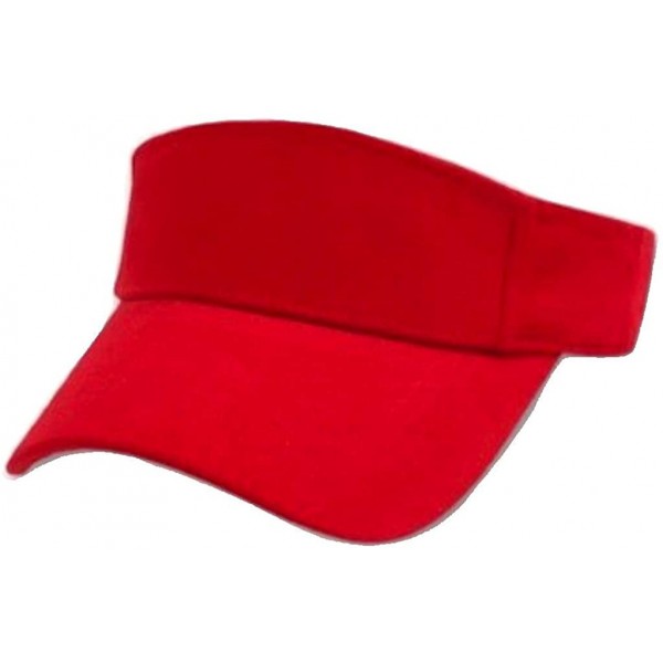 Baseball Caps Adjustable Sports Visor - Red - CP110DL1T17 $22.25