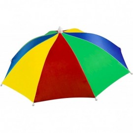 Sun Hats 4 Pack Umbrella Hat Cap Hands Free with Head Strap for Sun Rain - 4 Pack Rainbow - C91825D0UXK $26.23