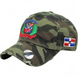 Baseball Caps Adjustable Vintage Cap Dominican Republic RD and Shield - Camo/Shield Full Color - CF18H5MGSXR $52.36