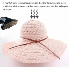 Sun Hats Summer Women Beach Sun Hat Floppy Wide Brim Travel Hat Foldable UV Protect Cotton Hat - Pink - C118R96ZHDM $11.18