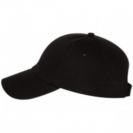 Baseball Caps VC350 - Unstructured Washed Chino Twill Cap with Velcro - Black - C211DY2KHFL $10.37