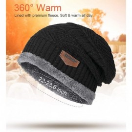 Skullies & Beanies Winter Beanie Hats Scarf Set Warm Knit Skull Cap Neck Warmer with Thick Fleece Lined Hat Scarves for Men W...