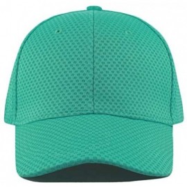 Baseball Caps Men's Curved Brim Stretch Fit Mesh 6 Panel Fitted Baseball Cap - Turquoise - C118I8SZ9WA $8.79