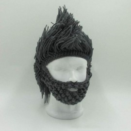 Skullies & Beanies Skullies Beanies Handmade Knitted Mustache - Black - CC18L68CZAX $19.74