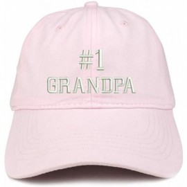 Baseball Caps Number 1 Grandpa Embroidered Soft Crown 100% Brushed Cotton Cap - Lt-pink - CV18STEOHM7 $19.24