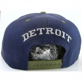 Baseball Caps Detroit Large Script Men's Adjustable Snapback Baseball Caps - Black/Camo - CY17YIDKU3U $11.53