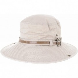 Sun Hats Boonie Bush Hat Wide Brim Faux Leather Band Side Snap DW8340 - Beige - CC12HS7EUMX $21.58