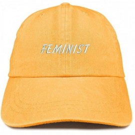Baseball Caps Feminist Embroidered Washed Cotton Adjustable Cap - Mango - CO18D0SNYE4 $33.08