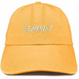 Baseball Caps Feminist Embroidered Washed Cotton Adjustable Cap - Mango - CO18D0SNYE4 $21.90