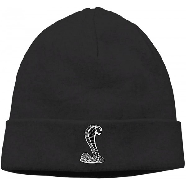 Skullies & Beanies Unisex Beanie Cap Winter Warm Elastic Skull Cap Black Mustang Cobra - Black - CF18GZ0ID7H $13.35