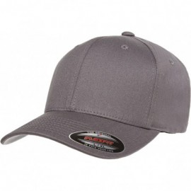 Visors Cotton Twill Fitted Cap - Grey - CM12F8AM9HJ $12.78