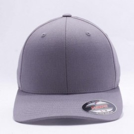 Visors Cotton Twill Fitted Cap - Grey - CM12F8AM9HJ $12.78