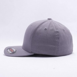 Visors Cotton Twill Fitted Cap - Grey - CM12F8AM9HJ $12.78