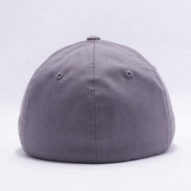 Visors Cotton Twill Fitted Cap - Grey - CM12F8AM9HJ $12.78