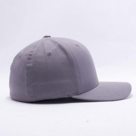 Visors Cotton Twill Fitted Cap - Grey - CM12F8AM9HJ $12.78