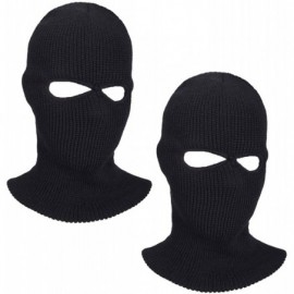 Balaclavas 2-Hole Knitted Full Face Cover Ski Mask- Winter Balaclava Beanie for Outdoor Sport-Set of 2 - Blackx2 - CR1922QTXI...