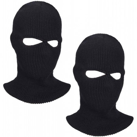 2-Hole Knitted Full Face Cover Ski Mask- Winter Balaclava Beanie for ...