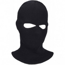 Balaclavas 2-Hole Knitted Full Face Cover Ski Mask- Winter Balaclava Beanie for Outdoor Sport-Set of 2 - Blackx2 - CR1922QTXI...