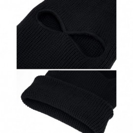 Balaclavas 2-Hole Knitted Full Face Cover Ski Mask- Winter Balaclava Beanie for Outdoor Sport-Set of 2 - Blackx2 - CR1922QTXI...