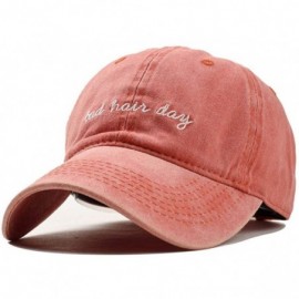 Baseball Caps Vintage Hat Bad-Hair-Day Embroidered Women-Baseball-Dad Hats Distressed - Orange - CN18GZNEX22 $18.62