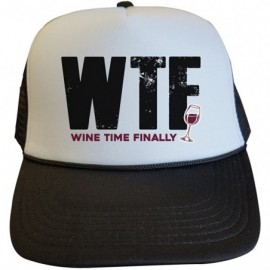 Baseball Caps Womens Party Trucker Hats WTF Wine Time Finally - Royaltee Lake Hat Collection - Black - CU186YT3DIS $25.34