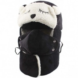 Bomber Hats Winter Warm Trapper Hat with Windproof Mask Winter Ear Flap Hat for Men Women - Z-women(black) - CM1936LETS7 $16.92