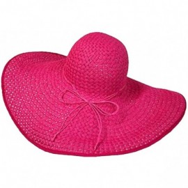 Sun Hats Wide Brim Straw Floppy Hat - Hot Pink - CK1137G893L $28.28