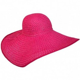 Sun Hats Wide Brim Straw Floppy Hat - Hot Pink - CK1137G893L $28.28