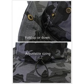 Sun Hats Outdoor Sun Hats with Wind Lanyard Bucket Hat Fishing Cap Boonie for Men/Women/Kids - Olive Green Camouflage - CP17Y...