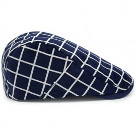 Newsboy Caps Checker Check Plaid Tartan Newsboy Beret Cap Hat FFH032 - Ffh319blu - CM12GAPIF5B $19.47