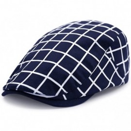 Newsboy Caps Checker Check Plaid Tartan Newsboy Beret Cap Hat FFH032 - Ffh319blu - CM12GAPIF5B $19.47