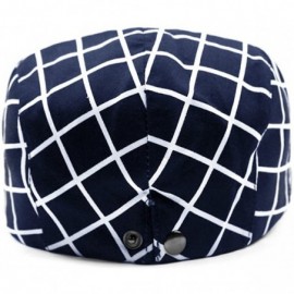 Newsboy Caps Checker Check Plaid Tartan Newsboy Beret Cap Hat FFH032 - Ffh319blu - CM12GAPIF5B $19.47