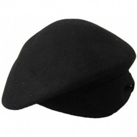 Berets Women's Wool Beret Beanie Retro Pillbox Hat Cap with Bow - Black - CW124X1DJ1P $20.03