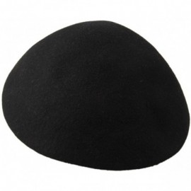 Berets Women's Wool Beret Beanie Retro Pillbox Hat Cap with Bow - Black - CW124X1DJ1P $20.03