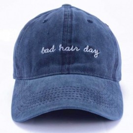 Baseball Caps Bad Hair Day Baseball - Distressted Washed Dad Hat- with Adjustable Strapback - Blue - CO18IISUYQD $10.10