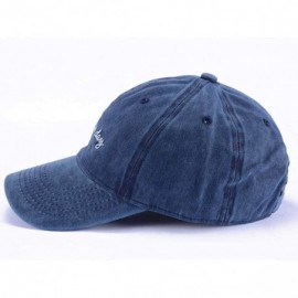 Baseball Caps Bad Hair Day Baseball - Distressted Washed Dad Hat- with Adjustable Strapback - Blue - CO18IISUYQD $10.10