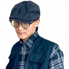 Newsboy Caps 8 Panels Herringbone Newsboy Cap Ivy Ascot Beret Hat Cabbie Gatsby Flat Hunting Cap - Black - CW18YG3K84S $10.20