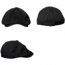 Newsboy Caps 8 Panels Herringbone Newsboy Cap Ivy Ascot Beret Hat Cabbie Gatsby Flat Hunting Cap - Black - CW18YG3K84S $10.20