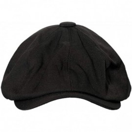 Newsboy Caps 8 Panels Herringbone Newsboy Cap Ivy Ascot Beret Hat Cabbie Gatsby Flat Hunting Cap - Black - CW18YG3K84S $10.20