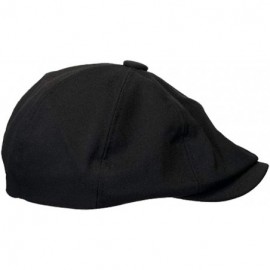 Newsboy Caps 8 Panels Herringbone Newsboy Cap Ivy Ascot Beret Hat Cabbie Gatsby Flat Hunting Cap - Black - CW18YG3K84S $10.20