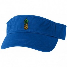 Visors Adult Pineapple Embroidered Visor Dad Hat - Royal - CX183R07WLT $22.78