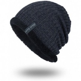 Skullies & Beanies Unisex Knit Cap Hedging Head Hat Beanie Cap Warm Outdoor Fashion Beret - Navy - CI18I9KXLTG $10.53