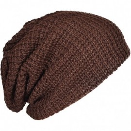 Skullies & Beanies Mens Slouchy Long Oversized Beanie Knit Cap for Summer Winter B08 - Brown - CD12H0WK1J7 $24.45