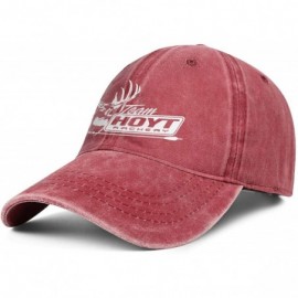 Baseball Caps Unisex Men Denim Baseball Hats Cotton Adjustable Mesh Visor-Hoyt-Team-Logo-Flat Caps - Red-6 - CK18T3ZKC4A $20.99