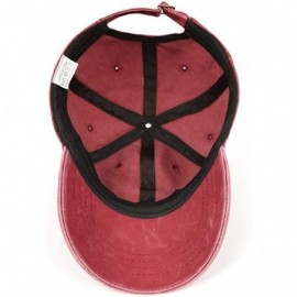 Baseball Caps Unisex Men Denim Baseball Hats Cotton Adjustable Mesh Visor-Hoyt-Team-Logo-Flat Caps - Red-6 - CK18T3ZKC4A $20.99