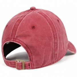 Baseball Caps Unisex Men Denim Baseball Hats Cotton Adjustable Mesh Visor-Hoyt-Team-Logo-Flat Caps - Red-6 - CK18T3ZKC4A $20.99