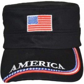 Baseball Caps USA Baseball Cap Polo Style Adjustable Embroidered Dad Hat with American Flag for Men and Women - 4.flat Black ...