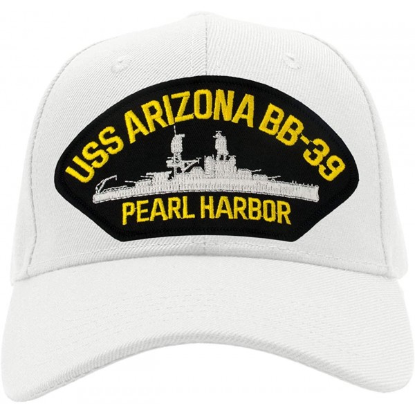 Baseball Caps USS Arizona BB-39 - Pearl Harbor - Hat/Ballcap Adjustable One Size Fits Most - White - CK18SW60G63 $24.73
