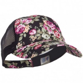 Baseball Caps Floral Print Mesh Trucker Cap - Black - C712HV9Q4XV $10.90