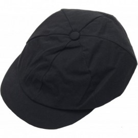 Baseball Caps New Wrinkles 6 Panel Basic Newsboy Cap Cabbie Flat Golf Gatsby Driving Hat - Black - CJ126PO5B0Z $10.77